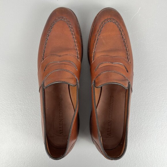 Allen Edmonds Randolph Penny Loafer Shoes Leather Bench Welt Mens 10.5 AA Brown - Picture 6 of 11